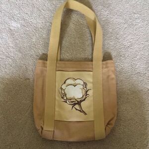 Vintage My Bag Co. Cotton Print Tan Small Tote Bag
